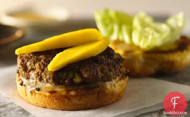 Indian Curry Burgers with Chutney Mayo