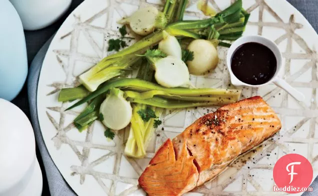 Salmon with Red Wine-Balsamic Sauce