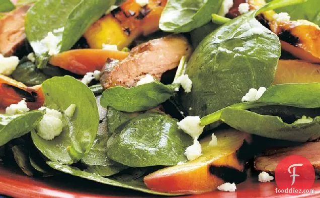 Grilled Pork and Nectarine Spinach Salad
