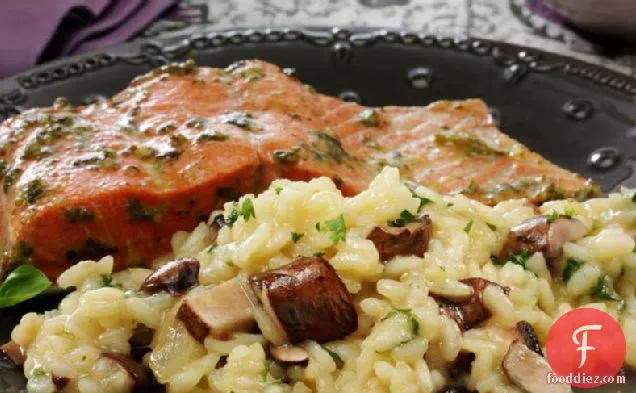 Easy Baked Mushroom & Onion Risotto