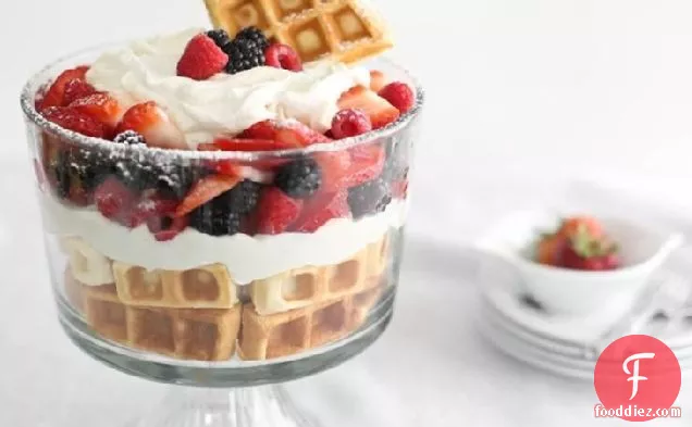 Summer Berry Waffle Trifle