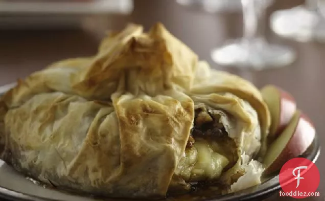 Phyllo-Wrapped Brie with Fig Preserves and Toasted Walnuts