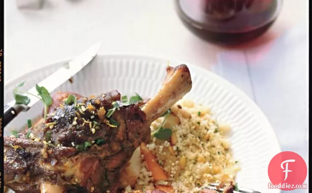 Braised Lamb Shanks with Spring Vegetables and Spring Gremolata