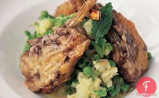Parmesan & Tapenade-crusted Lamb Cutlets With Crushed Potatoes