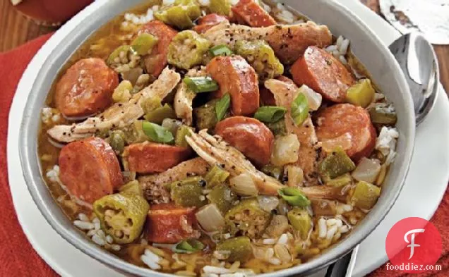 Slow-Cooker Chicken and Sausage Gumbo