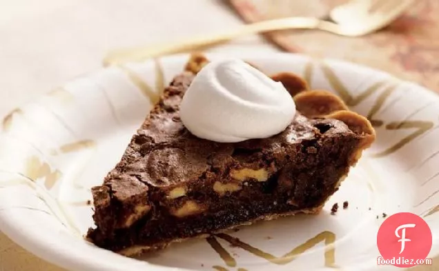 Chocolate Brownie Walnut Pie