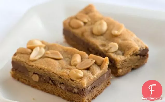 Peanut Butter Cookie and Chocolate Sandwich Bars