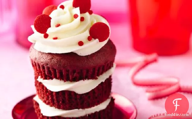 Red Velvet Triple-Stacked Cupcakes