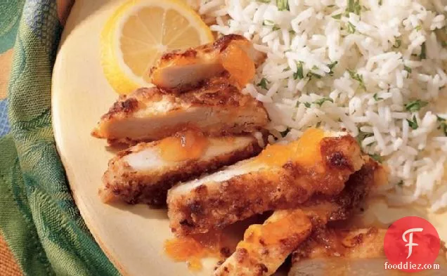 नींबू-खुबानी चिकन (2 के लिए खाना पकाने)