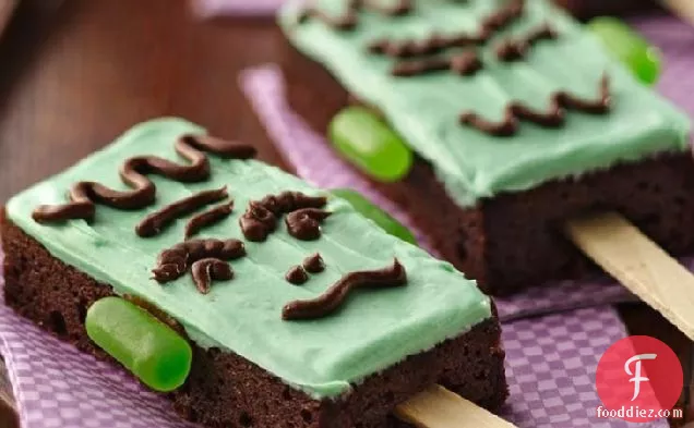 Spooky Monster Brownie Pops