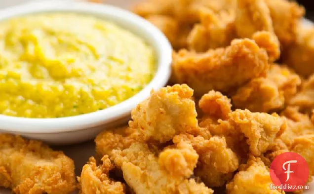 Coconut-Curry Fried Chicken Nuggets with Mango Dipping Sauce