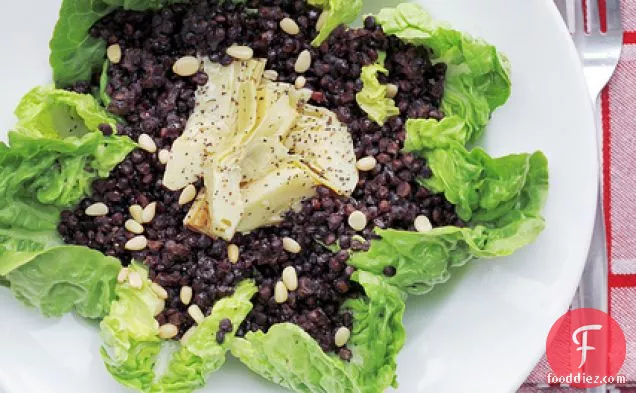 Black Lentils, Artichokes Hearts And Lettuce