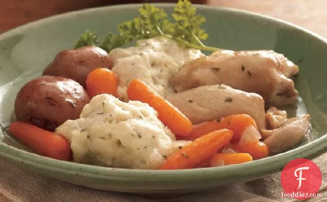 Slow-Cooker Chicken and Vegetables with Dumplings