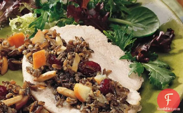 Slow-Cooker Turkey Breast Stuffed with Wild Rice and Cranberries