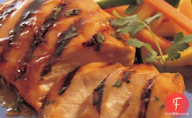 Grilled Apple- and Ginger-Glazed Chicken Breasts