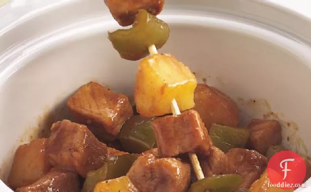 Slow-Cooker Pork and Pineapple on a Stick