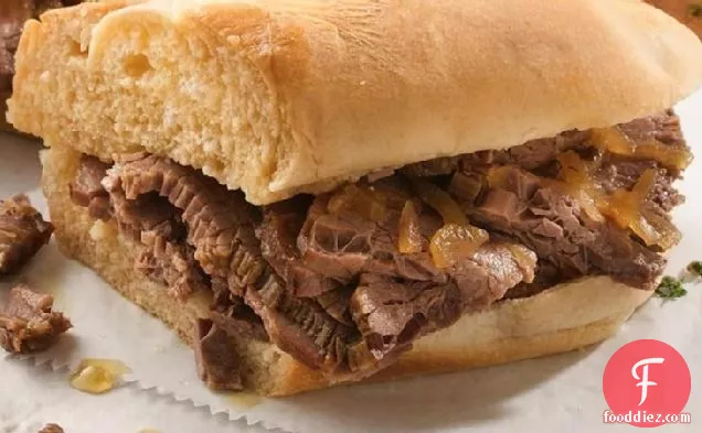 Slow-Cooker Easy French Dip Sandwiches