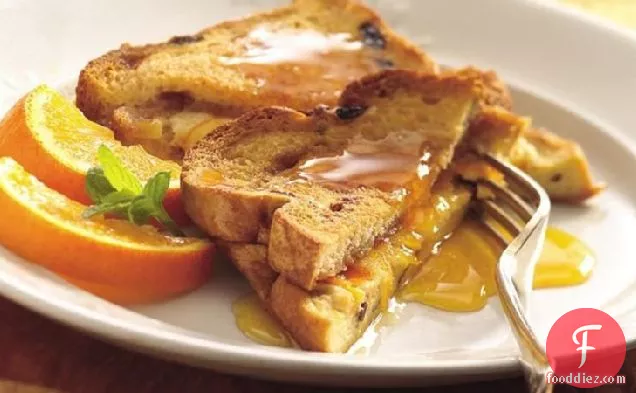 Stuffed French Toast Strata with Orange Syrup