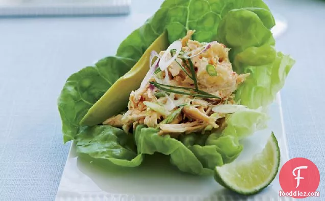 Spicy Asian-Chicken-Salad Lettuce Cups