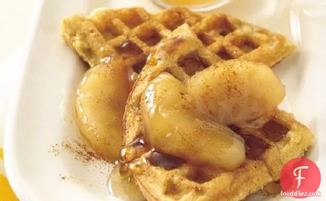 Cinnamon-Cornbread Waffles with Apple-Cinnamon Syrup