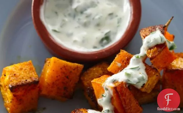 Butternut Squash Kabobs with Spicy Lemon Dip