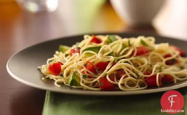 Angel Hair Pasta with Avocado and Tomatoes