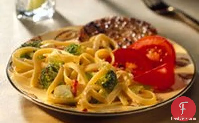 Fettuccine and Broccoli with Sharp Cheddar Sauce
