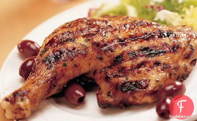 Grilled Greek Chicken with Red Wine and Garlic