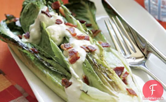 Grilled Hearts Of Romaine With Blue Cheese Dressing