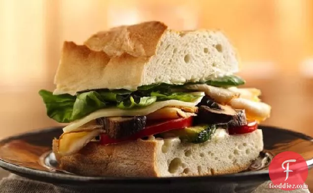 Chicken and Grilled Vegetable Stacked Sandwiches