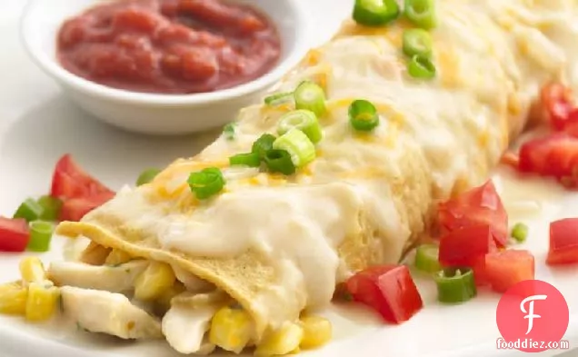 Skinny Creamy Chicken Enchiladas