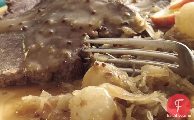 Slow-Cooker Bavarian-Style Beef and Sauerkraut