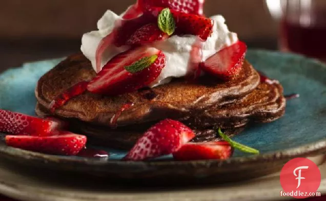 Double-Chocolate Strawberry Pancakes