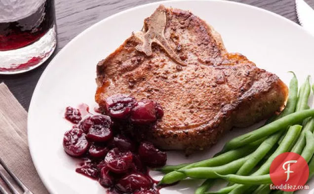 Pork Chops with Cherry Sauce