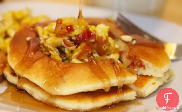 Eggs and Bacon Pancakes
