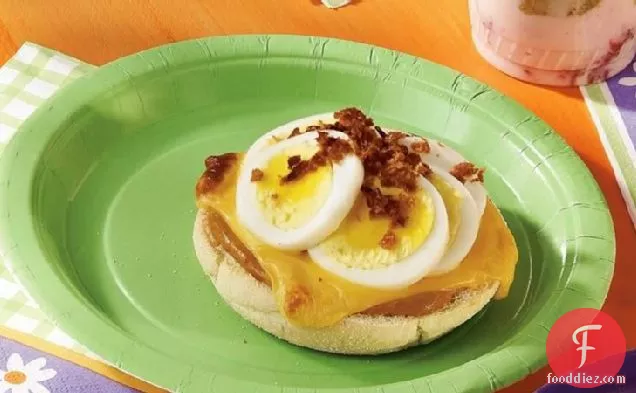 Egg and Bacon Topped Muffins