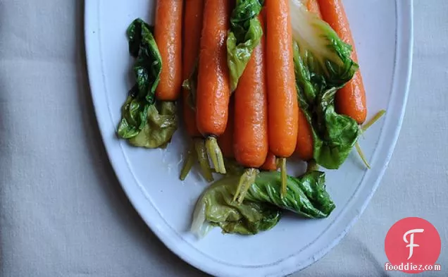 Glazed Carrots With Braised Bibb Lettuce