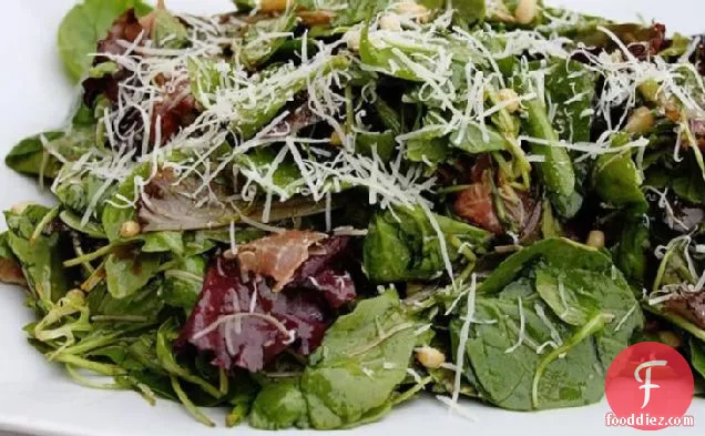 Prosciutto and Pine Nut Salad with Balsamic Vinaigrette