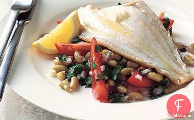 Lemon Sole With Flageolet Beans