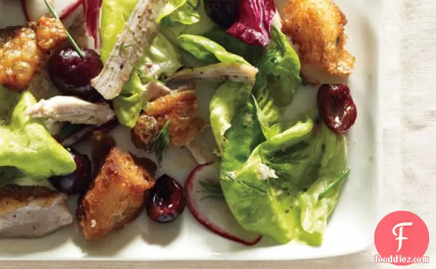 Butter Lettuce, Chicken, And Cherry Salad
