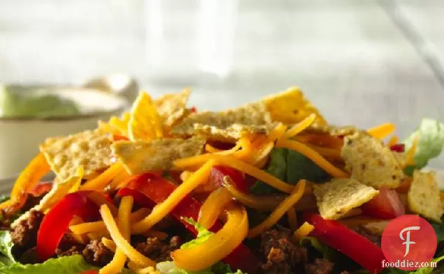 Ground Beef Fajita Taco Salad