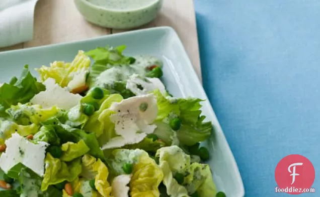 Butter Lettuce and Escarole Salad with Green Goddess Dressing