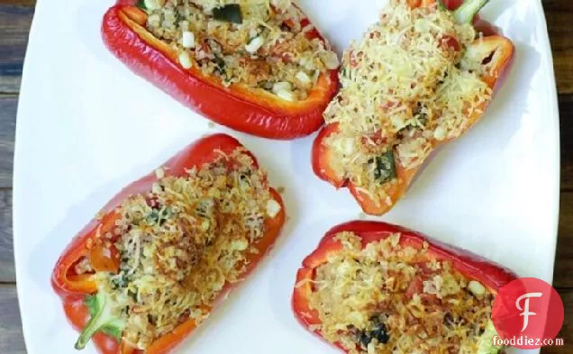 Spicy Baked Peppers with Quinoa and Corn