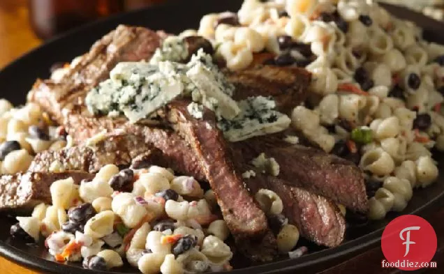 Black and Blue Pasta Salad with Steak