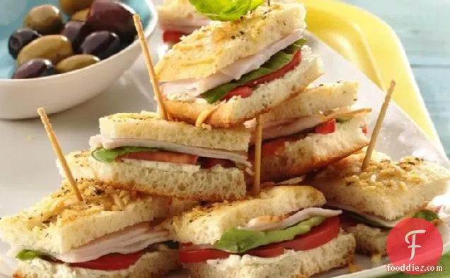 Mini Turkey Focaccia Sandwiches