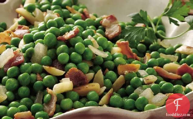 Peas with Bacon and Almonds