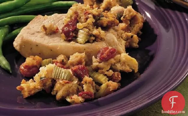 Slow-Cooker Pork Chops with Apple-Cherry Stuffing