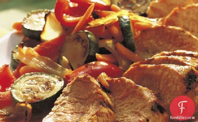 Grilled Pork Tenderloins with Vegetable Medley