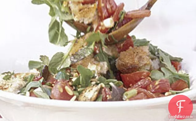 Grilled Bread Salad With Tomatoes & Spicy Greens
