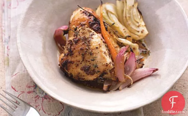 Mustard-Roasted Chicken with Vegetables